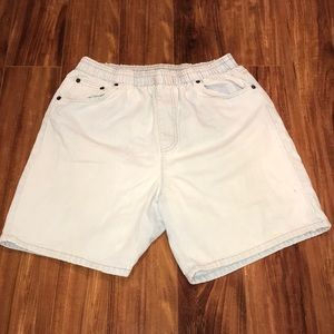 Vintage light washed denim shorts